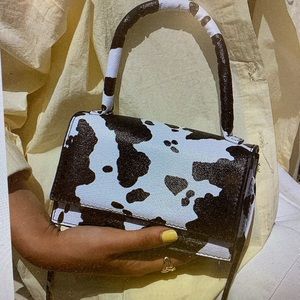 Mini cow print purse